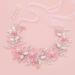 IYOU Flower Girl Headband Pink Floral Headpiece Pearl Leafs Commmunion Hair Vines Bridal Wedding Hair Accessories for Girls - Buy Online on SooperMarket.com