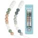 Kowlone pacifier chain young girls silicone dummy clips pacifier band pacifier chains pacifier clips holder for baby shower 2-pack (gray green) A: gray green