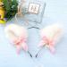 zalati Fox Ears Headband Plush Handmade Hairband Cute Style with Bowknot & Small Bells for Halloween Christmas Cosplay Party Costume Party Decor - White - Buy Online on SooperMarket.com
