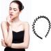 Faux Pearl and Rhinestone Headband Wavy Plastic Hairband Stretchy Beaded Hair Hoops for Women Girls Hair Styling Accessories - Buy Online on SooperMarket.com