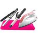 Heat-Resistant Silicone Mat Bag for Hot Hair Tools | Curly Bars & Straighteners | Pink 28.5cm x 14cm - Buy Online on SooperMarket.com