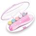 Baby Nail File Electric Baby Nail Trimmer with LED Front Light Safe and Quiet Baby Nail Clipper with 6 Grinding Heads for Newborn Infant Toddler Kids or Women (Rose)