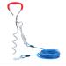 TOPWAY Dog Tie Out Cable and Stake 10m/33ft Dog Leash with Shock Absorbing Spring 42cm Spiral Ground Spike Stake Dog Chain for Yard Outdoor Camping Blue + Red - Buy Online on SooperMarket.com