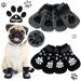 8 Pieces Anti Slip Dog Socks Non-Slip Dog Socks with Adjustable Strap Traction Control for Indoor on Hardwood Floor Wear (Black, Gray,S) Black, Gray S