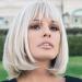 HAIRCUBE Charming Creamy White Short Bob Wigs with Bangs Synthetic Heat Resistant 12 Inch Wigs for Women Creamy White