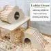 Eyksta Wooden Hamster House with Stairs - Cozy Hideout & Ladder Toy for Hamsters (17x8.5x9) - Ideal Hamster Accessories - Buy Online on SooperMarket.com