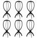 Wig Stand Holder-Rbenxia 6pcs Portable Durable Plastic Folding Wig Holder Hairpieces Display Tool Stable Wig Stand Dryer (Black)