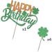 Qertesl St. Patrick's Day Happy Birthday Cake Topper Green shamrock cupcake decoration St. Patrick's Day Family Birthday Party Decorations Irish Party Supplies Decoration (green1) - Buy Online on SooperMarket.com