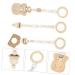 JEWEDECO 3pcs Gym Pendant Wooden Toys for Babies | Natural Home Decor & Infant Stroller Toy | Baby Fitness Rack Pendants with Wooden Bead Mobile - Buy Online on SooperMarket.com