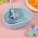 Lanjue Silicone Suction Bowl Set for Baby Toddler | BPA Free Non Slip Weaning Bowl with Spoon & Fork | Blue - Buy Online on SooperMarket.com