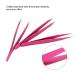 3-Piece Stainless Steel Tweezers Set - Flat Lace & Sloping Tips for Eyebrows & Facial Hair Removal - Rose Red - Perfect for Home & Gift - Buy Online on SooperMarket.com
