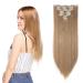 23inch Hair Extension 8 Pcs full Head Set Clip In Hair Extensions Hairpiece Straight Heat-Resisting Ash&Bleach Blond 23 Inch Straight #Ash&Bleach Blond