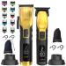 Supreme Trimmer 2-in-1 2Spee Beard Trimmer & Hair Clipper Combo | Removable Blades 2 Speeds LCD Display | Cordless Professional Barber Tools - Easy Color Coded Clipper Guide Combs | STB280 (Gold)