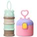 2pcs Milk Powder Dispenser Pot Liwein Milk Formula Dispenser for Travel Outdoor Feeding Milk Powder Dispenser Pot Brown+Pink