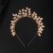 YERTTER Wedding Gold Leaf Tiara Hair Crown Handmade Bride Hair Band Bridal Greek Goddess Leaves Head Pieces for Wedding Prom Brithday Party