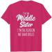 TUNUSKAT Middle Sister T-Shirt - Funny Letter Print Cotton Blouse in Hot Pink | Women's Casual Short Sleeve Top - Buy Online on SooperMarket.com