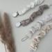 Mimuselina 4-Pack Pacifier Chain with Metal Clip for Babies - Fabric Pacifier Strap & Clip (Neutro) | International Shipping Available - Buy Online on SooperMarket.com