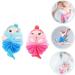 Angoily 4 Pcs Cartoon Bath Ball Sponge Set for Kids | Mesh Shower Scrubber & Loofah Cushion | Ideal Bathing Accessories for Children - Buy Online on SooperMarket.com