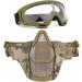 Fansport Airsoft Mask Tactical Goggles Set - Yellow | Half Face Mesh Mask with Foldable Steel Mesh & Goggles for Hunting, Shooting, Paintball - Buy Online on SooperMarket.com