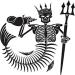 Dopetattoo 6 Sheets Temporary Tattoos Skeleton of Ancient Neptune Poseidon Holding Tridents Temporary tattoo Neck Arm Chest for Women Men Adults Skull King Tattoo