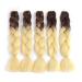 Buy Showjarlly Jumbo Braid Art Hair Extensions - 24 Inch Ombre KanCalon Hair Braid 5 Pack for Crochet Twists & Box Braids in Brown/Creamy White - International Shipping Available - Buy Online on SooperMarket.com