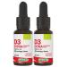 Certified Organic Vitamin D3 (490 Drops/Servings) - Extra Strength - 2500 IU Per Drop - Immune System Support - GMO Free - Gluten Free - Made in Canada - 13.5ml (Pack of 2) 13.5 ml (Pack of 2)