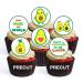 24 PRECUT Avocado Edible Cupcake Toppers - Cute Avocado Theme Premium Thickness SWEETENED VANILLA - wafer card disc cake decorations