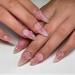 RikView Medium Press on Nails Pink Fake Nails with 3D Flowers and Butterflies Design Almond Nails Glossy Nails 24 PCs/Set Medium Almond Pink 3D Flowers and Butterflies