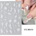 White Flowers Nail Art Stickers | 5D Self-Adhesive Floral & Butterfly Decals for DIY Manicure | 4 Sheets of Embossed Nail Design - Buy Online on SooperMarket.com