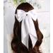 White Hair Bow Hair Bow French Soft Ribbonsatin Satin Hair Bow Simple Large Hair Bow with Long Silky Satin Tail Large Bows 90's Accessories for Party Women Girls - Buy Online on SooperMarket.com