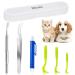 Melliex tick pliers set 6 -pack tick hook stainless steel tick tweezers Safe tick remover tick removal for humans dogs cats children (with storage box)