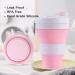 YEEWORIG 600ml Collapsible Travel Cup with Lid & Straw - Pink | Leak-Proof Portable Camping Mug/Silicone Water Bottle for Hot & Cold Drinks - 20.3 oz - Buy Online on SooperMarket.com