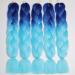 Showjarlly Jumbo Braid Hair Extensions - 24-Inch Ombre Kanekalon Crochet Twists (5 Pack) - Blue/Sky Blue - Perfect for Braids and Box Braids - Buy Online on SooperMarket.com