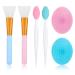 WLLHYF 6 Pieces Face Lip Mask Applicator for Exfoliating Scrubber Silicone Brush Set Removing Nose Blackhead Soft Facial Cleansing Brush for Women Girls Skin Care Tool Accessories