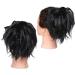Tousled Updo Messy Bun Hair Extension - Dark Black - Synthetic Wavy Hairpiece for Women - Buy Online on SooperMarket.com