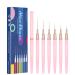Shince Chance Nail Art Liner Brushes Set 6Pcs Nail Art Design Brush Pen for Gel Polish Fine Drawing Small Details Stripping Painting Nail Painting Pens Acrylic Nail Art Design Tools Pink
