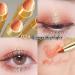 Go Ho Orange Highlighter Eyeshadow Stick - Cream-to-Powder Pen for Bright Eyes | Shimmer Orange Hue | Easy Application with Sponge | 01 Shimmer Orange & 02 Highlighter - Buy Online on SooperMarket.com