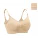 Dreamburn Maternity Nursing Bra Wireless Seamless Comfortable Breastfeeding Bras 4 Rows Adjust Hook with Removable Spill Prevention Pads Add Extenders M 1*beige Style1
