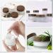 Tuakimce Set of 4 White Matted Glass Cream Cans - 20ml & 30ml Clear Fillable Containers with Lid for Cosmetics & Lottery Brown Wooden Grain Cover - Buy Online on SooperMarket.com