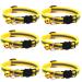 Hepplly 6-Pack Cat Collars Quick Release Reflective Kitten Collar with Bell (Yellow)