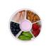 New GoBe Kids Snack Spinner Bundle with Hand Strap and Sticker Sheet - Reusable Snack Container with 5 Compartment Dispenser and Lid | BPA and PVC Free | Dishwasher Safe | No Spill Leakproof Taro Purple S