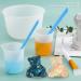6 Pcs Silicone Measuring Cups for Resin - 600ml/20oz & 100ml Mixing Cups with Stir Sticks and Brushes - Resin Supplies for Molds - Buy Online on SooperMarket.com