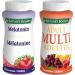 Nature's Bounty Melatonin Supplement Helps Reset Bodys Sleep-Wake Cycle 2.5mg 60 Gummies & Adult Multivitamin Supplement Helps Maintain Bones and Immune Function 75 Gummies