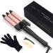 3 Barrel Curling Iron - Professional Hair Waver for Women Ceramic 1 Inch 25mm Triple Barrel Hair Curler Wand Crimper Fast Heating Anti-scalding Hair Styler Set(Black) - Buy Online on SooperMarket.com