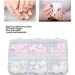 Nail Art Decoration Pink and White Heart Shape Nail Art Accessories Cute 3D Safe for DIY - Buy Online on SooperMarket.com