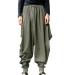 Mens Harem Pants Casual Elastic Waist Yoga Baggy Boho Harem Pants Drop Crotch Trouser with Pockets Army Green X-Large