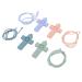 4 PCS Baby Teething Ring - Odorless Silicone Teething Relief Chew Toy for Toddlers with Neck Strap - Colorful and Safe - Buy Online on SooperMarket.com