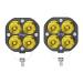 Yellow 3-Inch 40w Led Pods Fog Light Bar Spot Driving Lamp Cube for Off-Road Truck Marine Boat Pickup ATV UTV 4X4WD Forklift SUV Motorcycle 12V 24V Scooter Tractor RV Motor 80w Pair Amber Lamps 2pcs 40w spot Yellow lights