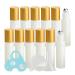 Tianzd 24 pieces empty 10ml white glass roller bottles with gold aluminum screw cap roll-on glass bottles with glass roller for essential oils essential oil with funnel opener