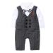 AmzBarley Baby Boys Gentlemans Outfit Suit Kids Long/Short Sleeve Dress Shirt Pants Vest Bowtie Tuxedo Rompers Childs Birthday Evening Holiday Party Black 099 12-18 Months